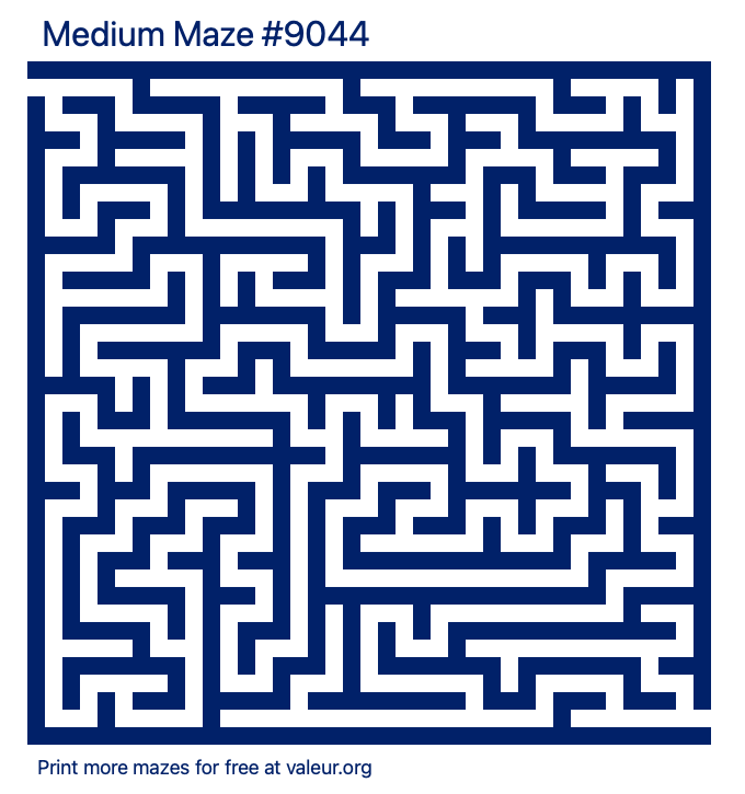 Free Printable Medium Maze number 9044