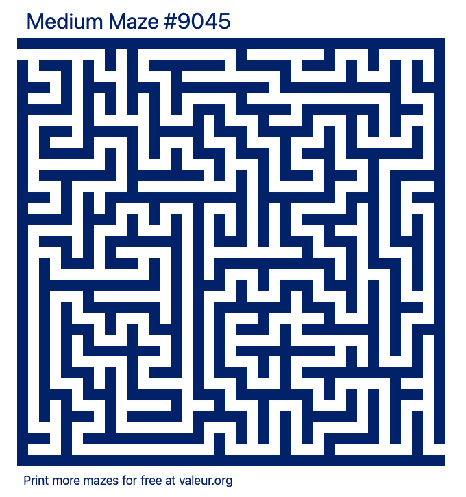 Free Printable Medium Maze number 9045