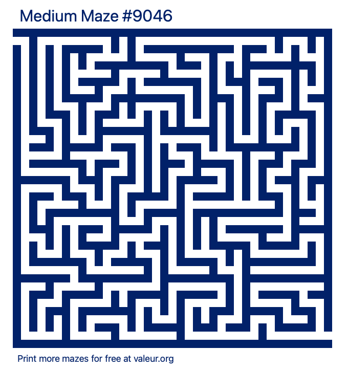 Free Printable Medium Maze number 9046