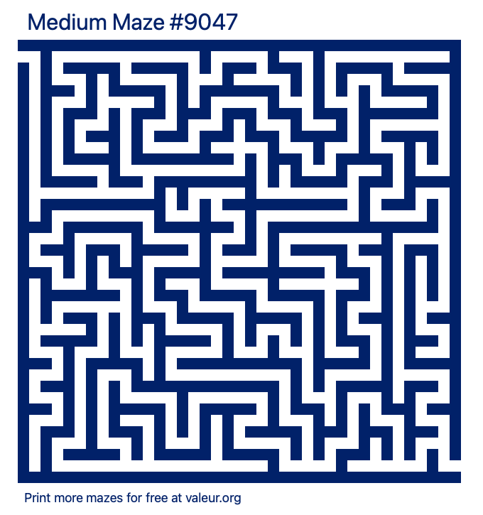 Free Printable Medium Maze number 9047