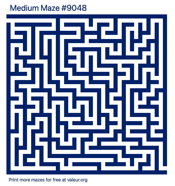 Free Printable Medium Maze number 9048