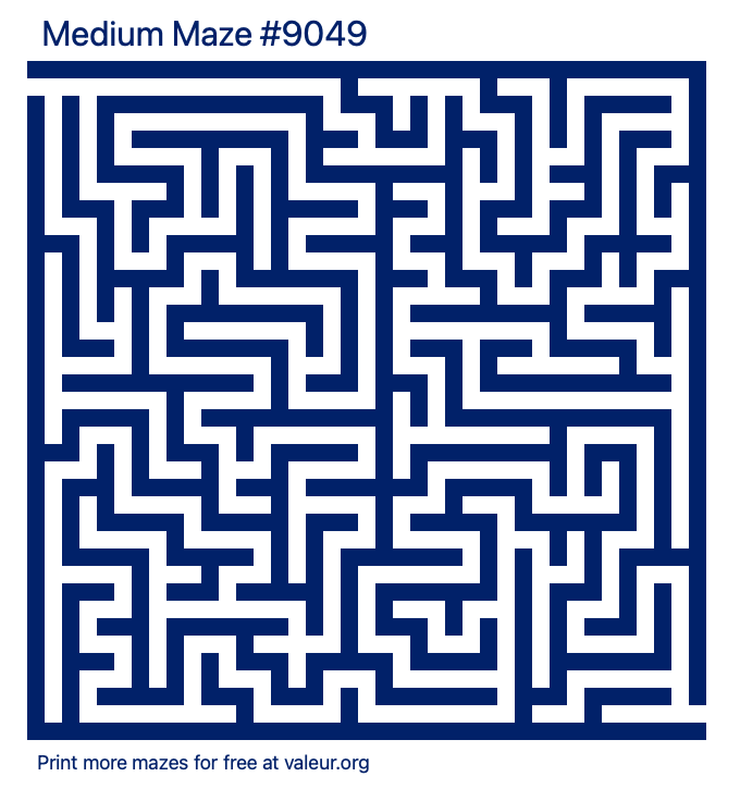 Free Printable Medium Maze number 9049