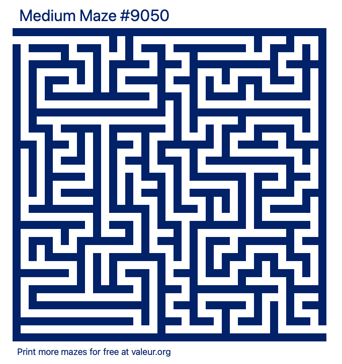 Free Printable Medium Maze number 9050