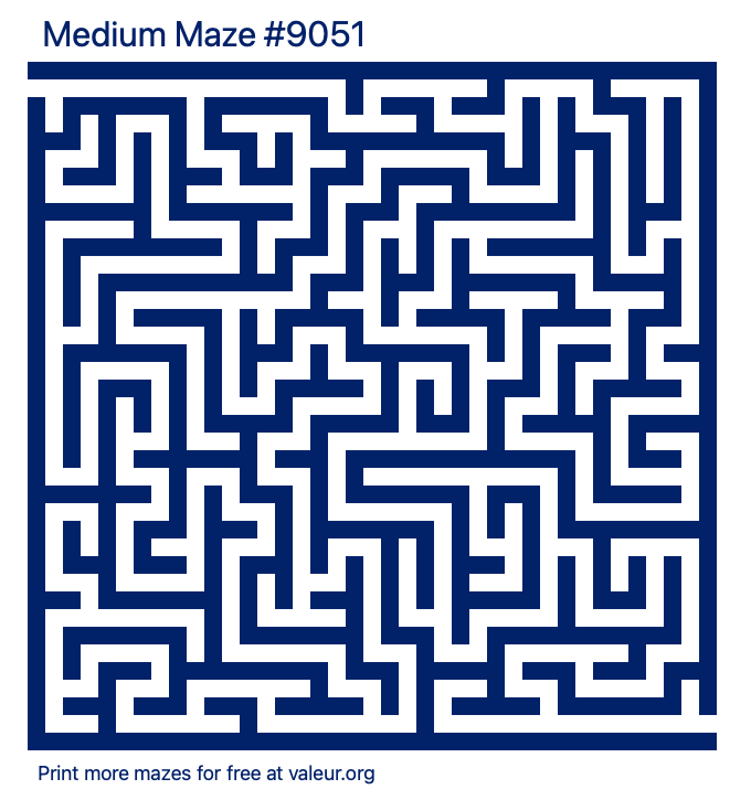 Free Printable Medium Maze number 9051