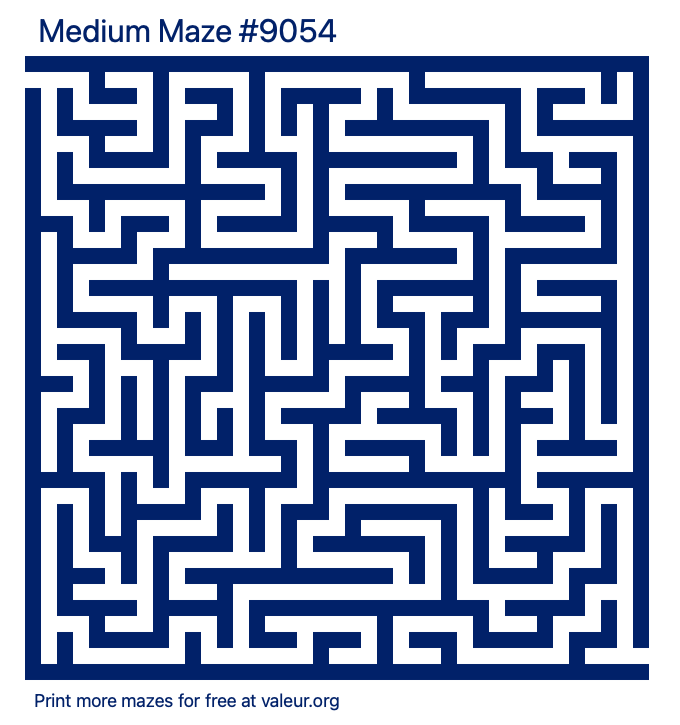 Free Printable Medium Maze number 9054