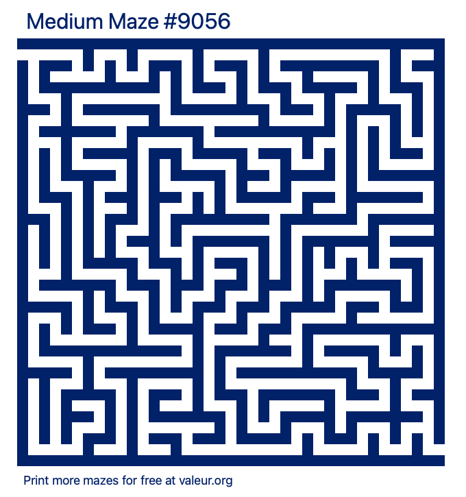 Free Printable Medium Maze number 9056