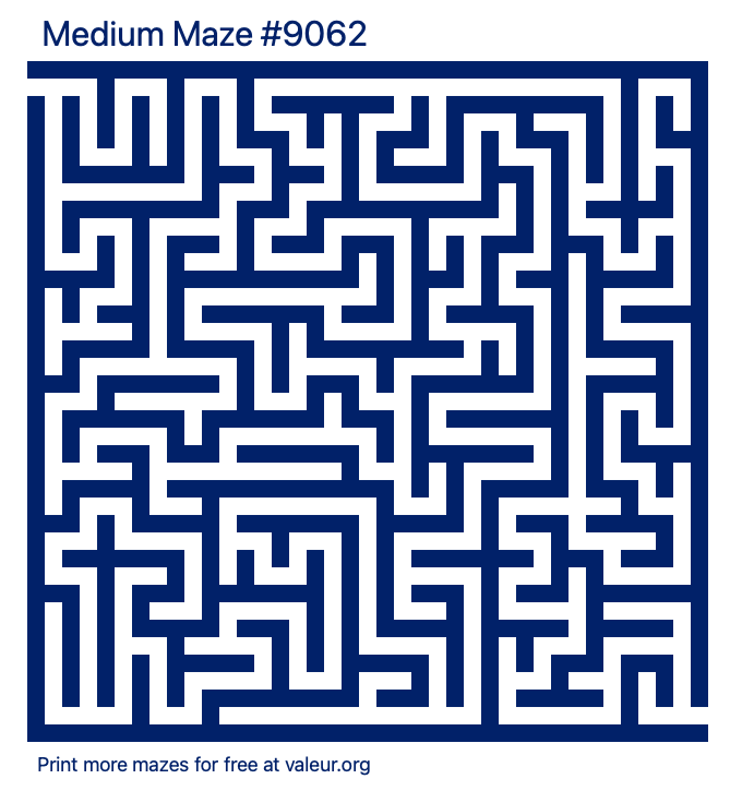 Free Printable Medium Maze number 9062
