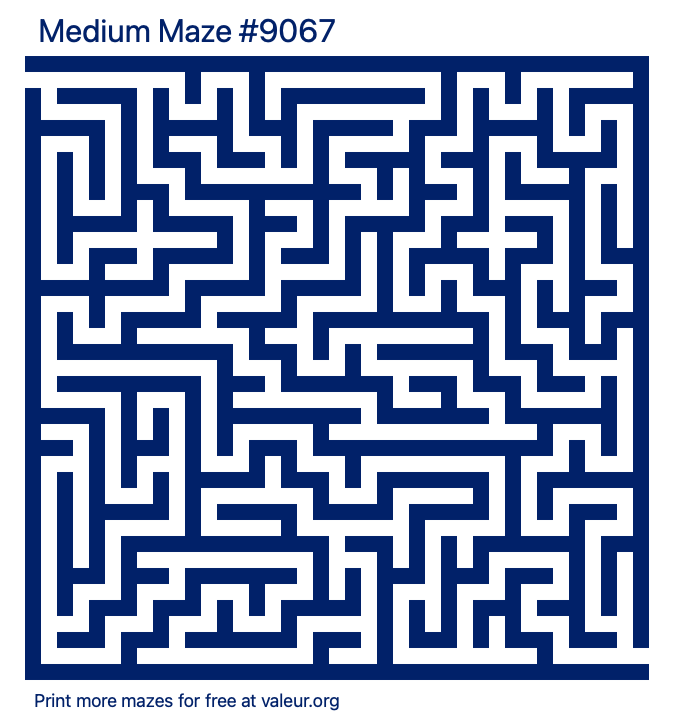 Free Printable Medium Maze number 9067