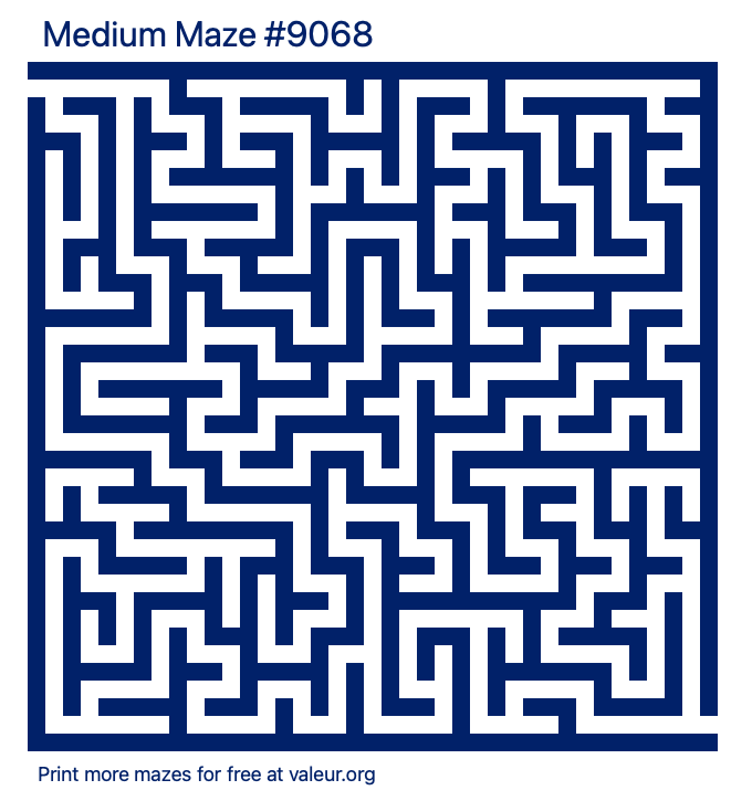 Free Printable Medium Maze number 9068
