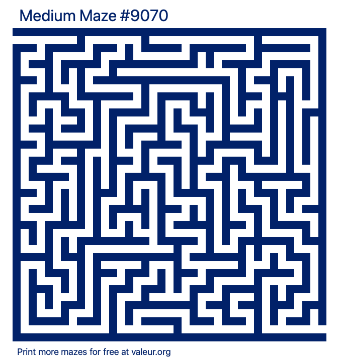 Free Printable Medium Maze number 9070