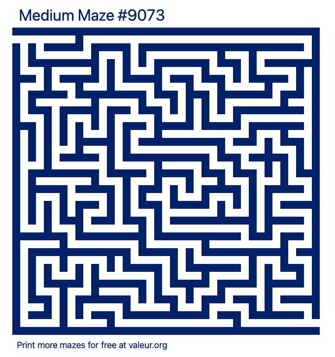 Free Printable Medium Maze number 9073