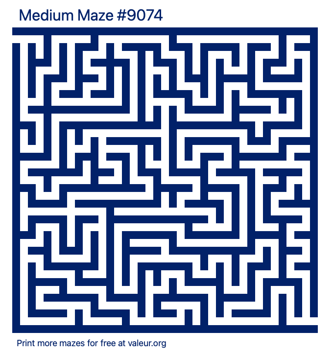 Free Printable Medium Maze number 9074