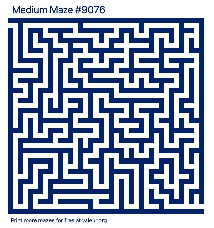 Free Printable Medium Maze number 9076