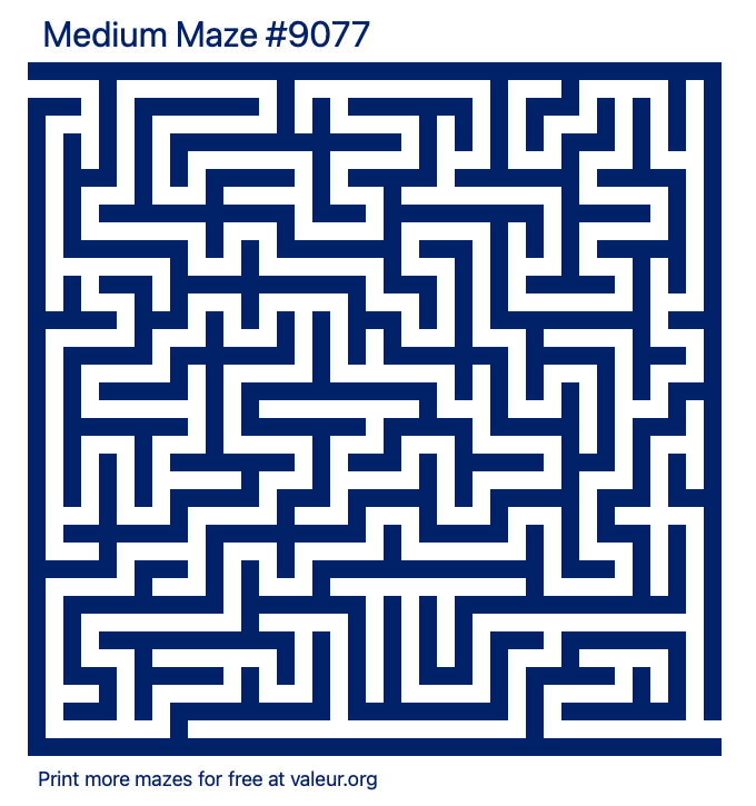 Free Printable Medium Maze number 9077