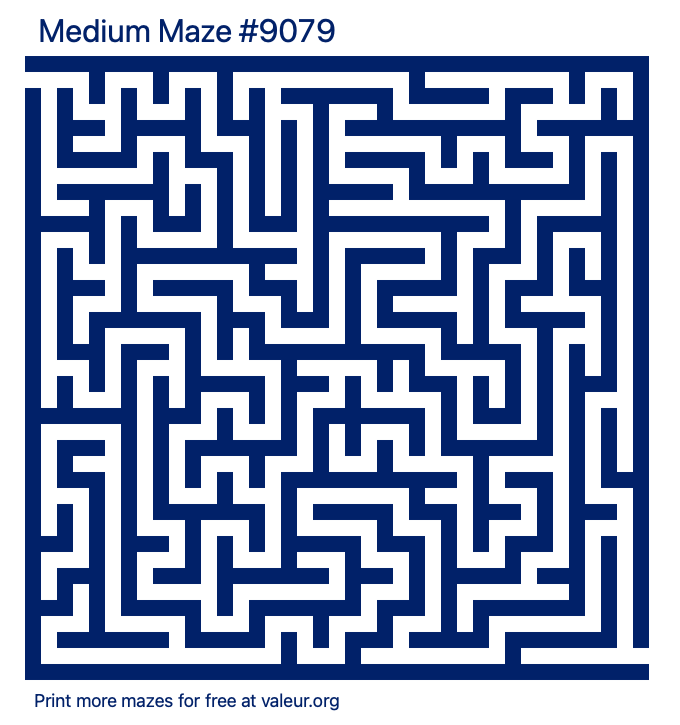 Free Printable Medium Maze number 9079