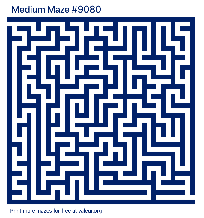 Free Printable Medium Maze number 9080