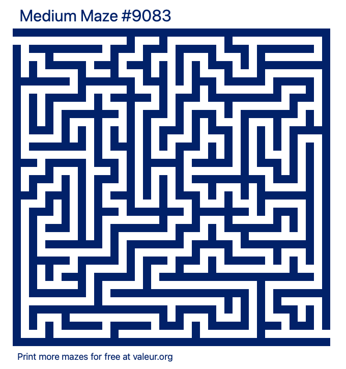 Free Printable Medium Maze number 9083
