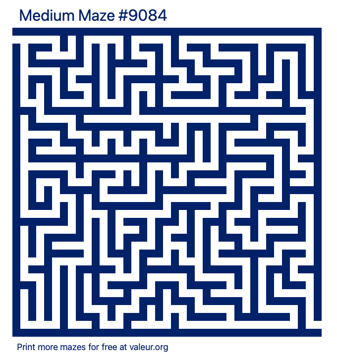 Free Printable Medium Maze number 9084