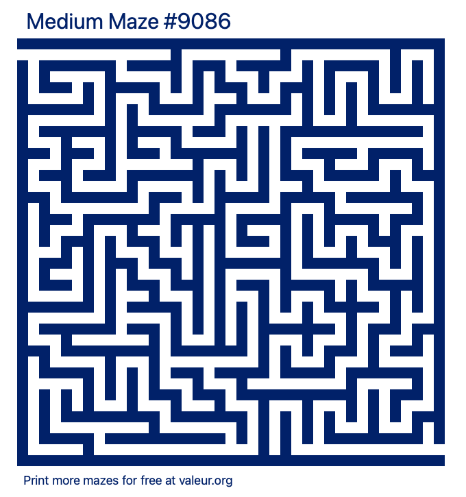 Free Printable Medium Maze number 9086