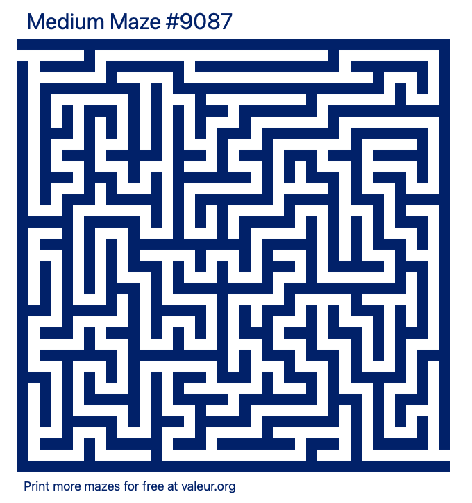 Free Printable Medium Maze number 9087