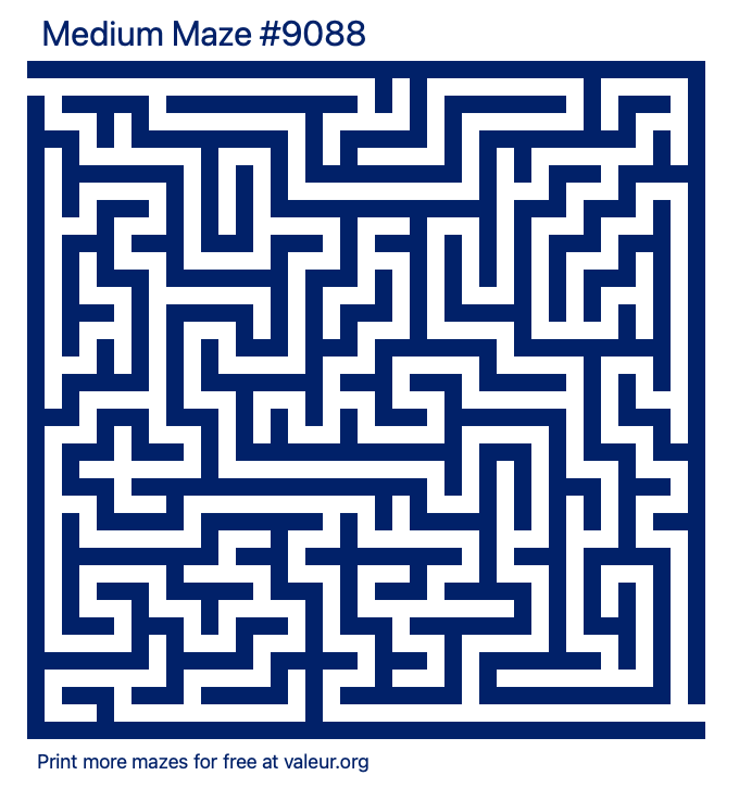 Free Printable Medium Maze number 9088