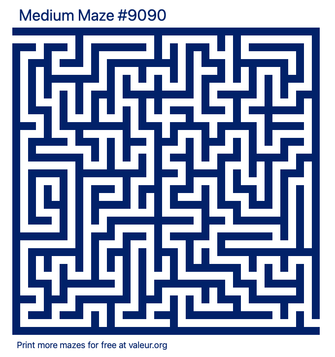 Free Printable Medium Maze number 9090