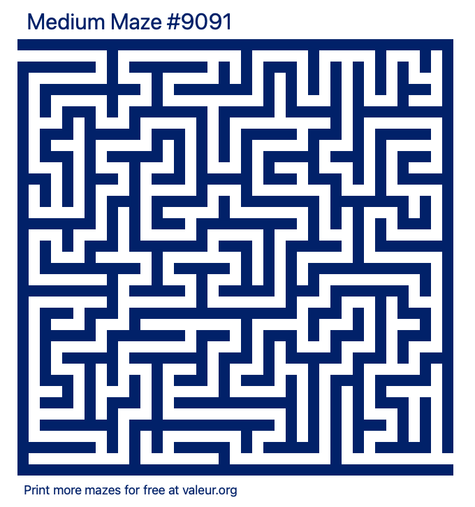 Free Printable Medium Maze number 9091
