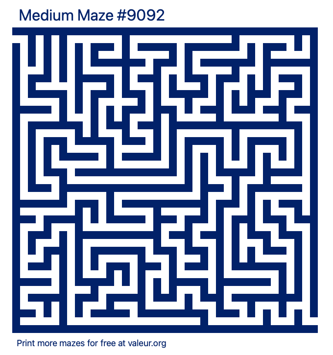 Free Printable Medium Maze number 9092