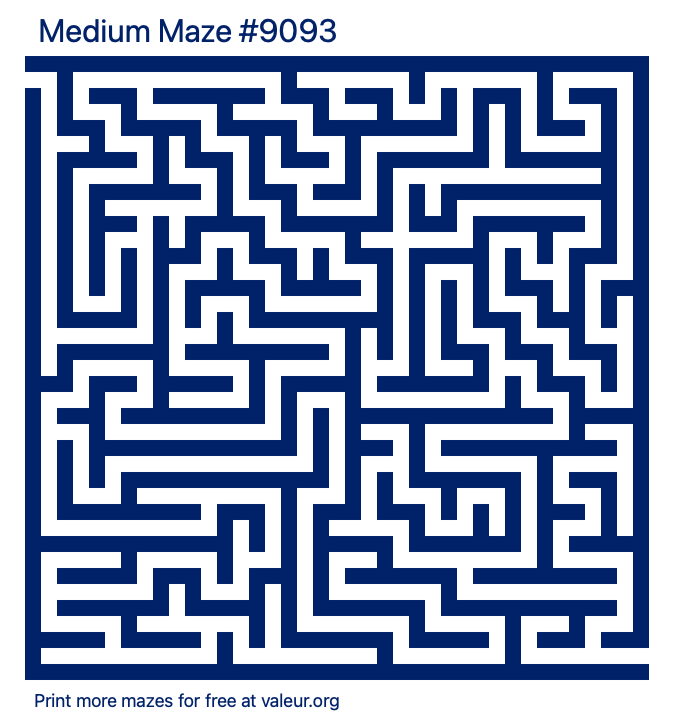 Free Printable Medium Maze number 9093