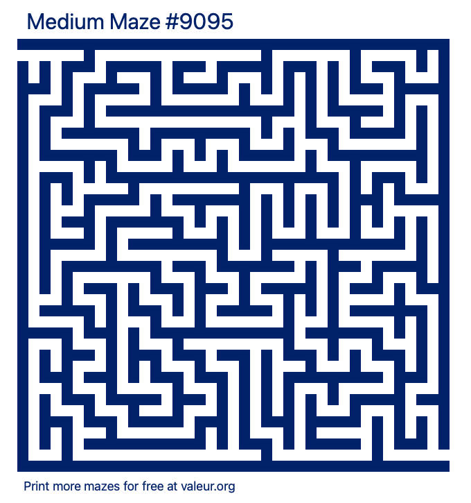 Free Printable Medium Maze number 9095