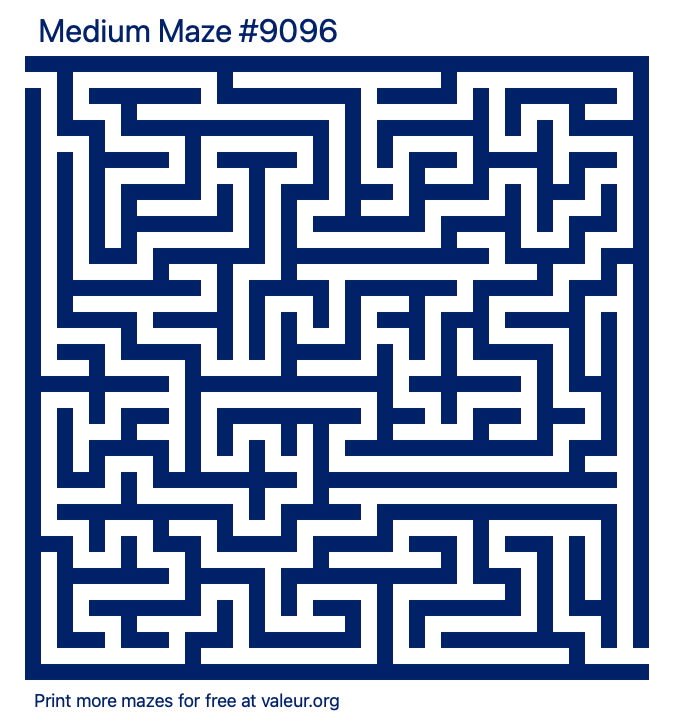 Free Printable Medium Maze number 9096