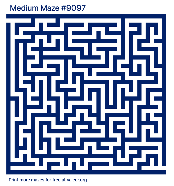 Free Printable Medium Maze number 9097