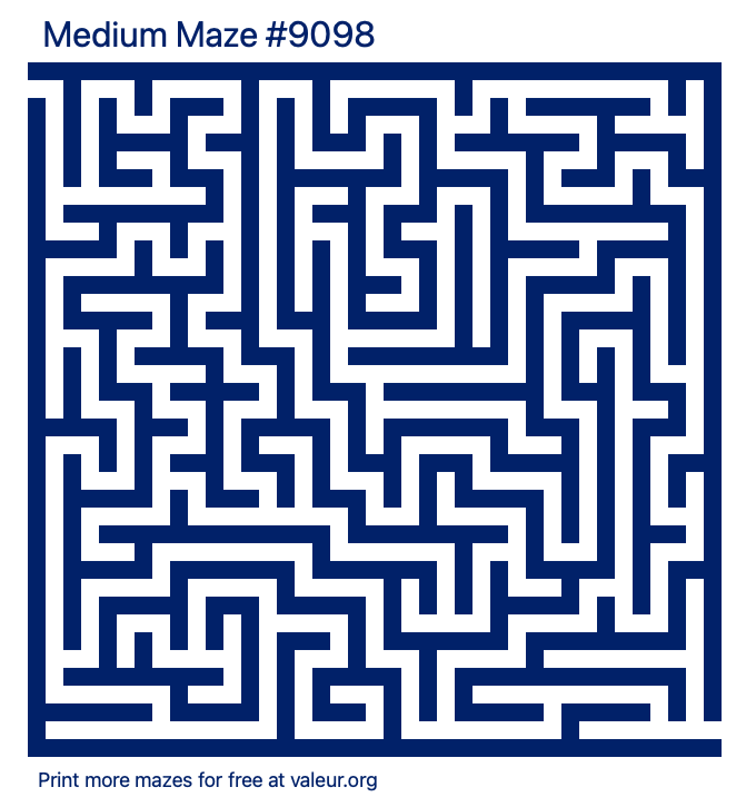 Free Printable Medium Maze number 9098