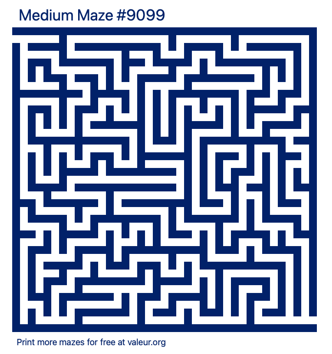 Free Printable Medium Maze number 9099
