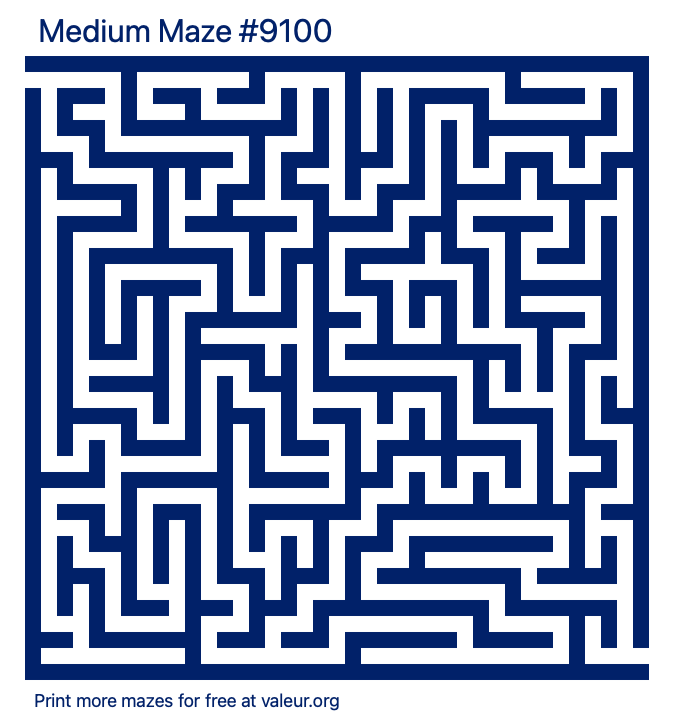 Free Printable Medium Maze number 9100