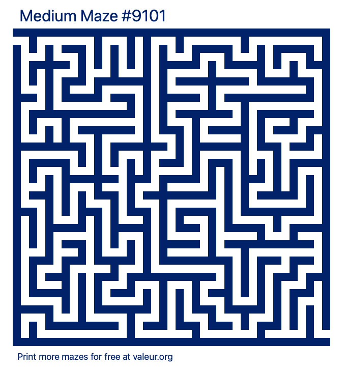 Free Printable Medium Maze number 9101