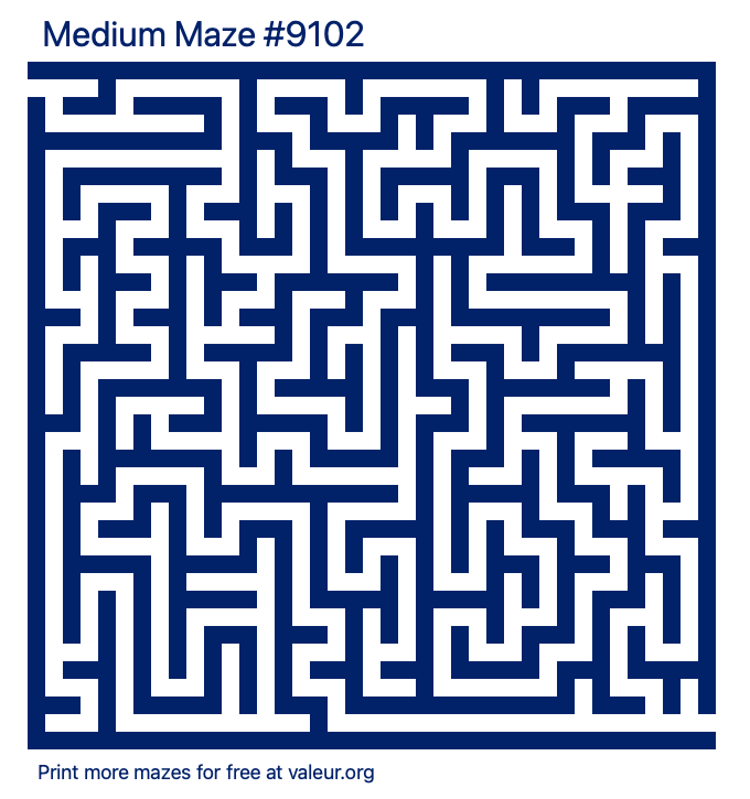 Free Printable Medium Maze number 9102