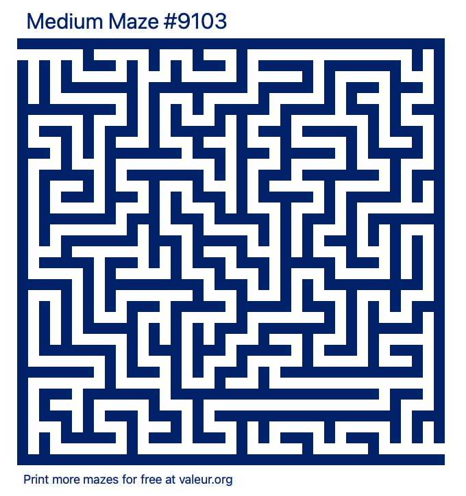 Free Printable Medium Maze number 9103