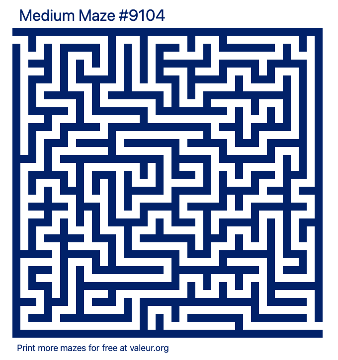 Free Printable Medium Maze number 9104