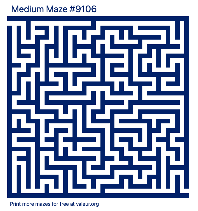 Free Printable Medium Maze number 9106