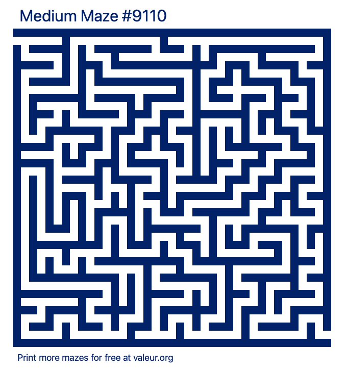 Free Printable Medium Maze number 9110