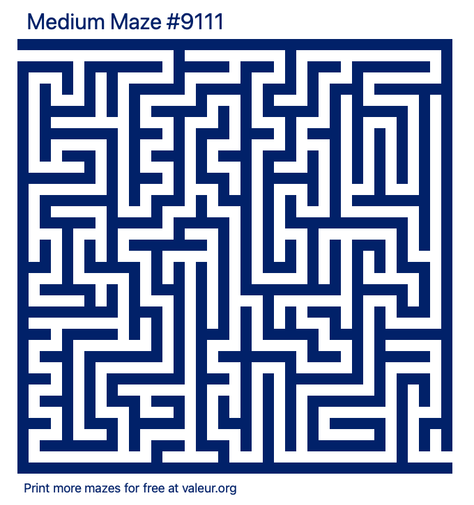 Free Printable Medium Maze number 9111