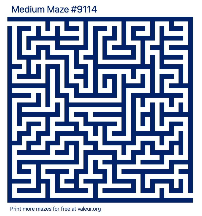 Free Printable Medium Maze number 9114