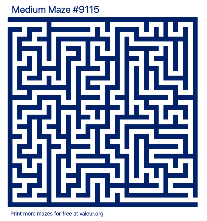 Free Printable Medium Maze number 9115