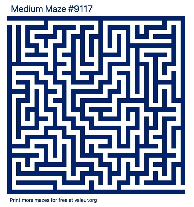 Free Printable Medium Maze number 9117