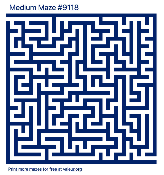 Free Printable Medium Maze number 9118