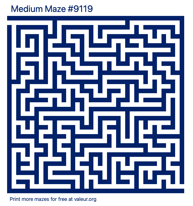 Free Printable Medium Maze number 9119