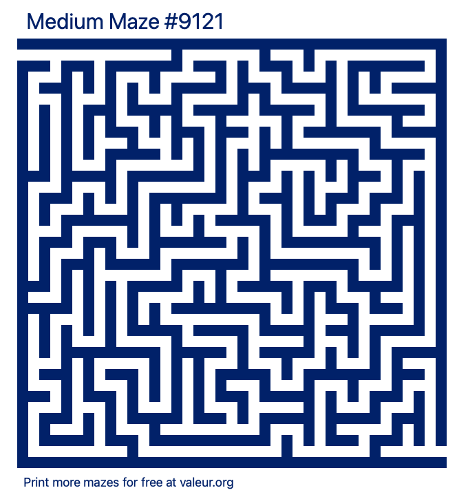 Free Printable Medium Maze number 9121