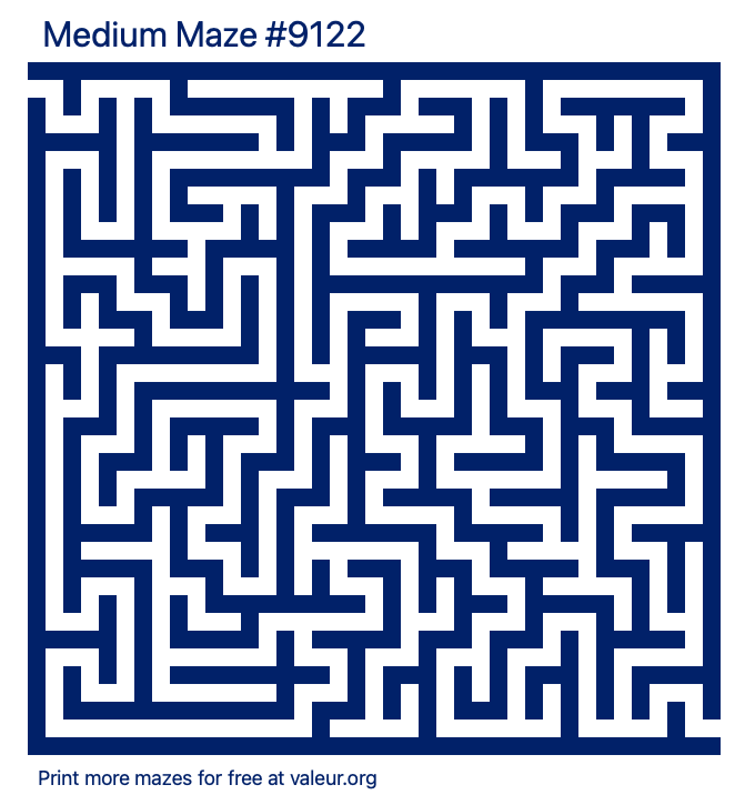 Free Printable Medium Maze number 9122