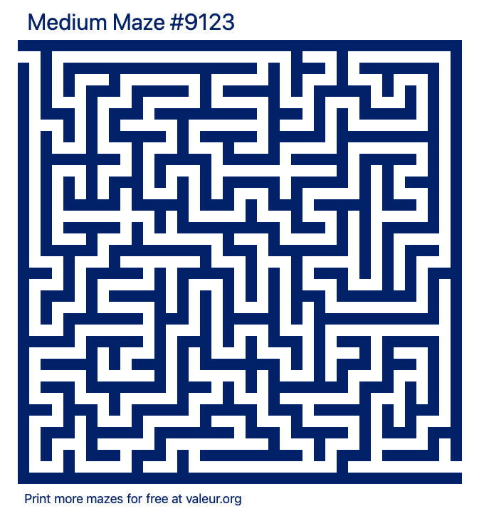 Free Printable Medium Maze number 9123